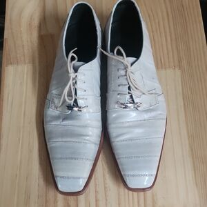 Men's White Leather Dress Shoes